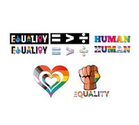 WADORN 5Pcs Equality Pride Car Decal Set, Human Rainbow Waterproof Vinyl Decal Stickers for Car Motorcycle Helmet Bumper Funny Equality Car Decal Stickers Accessory for Window Laptop Phone Decor