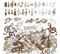 WADORN 60Pcs 30 Styles Music Notes Charm, Multistyle Musical Instrument Notes Symbols DIY Necklace Earrings Pendant Bulk Metal Dangle Charms Jewelry Findings for DIY Bracelet Key Chains Craft Supplies