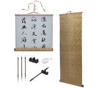 WADORN 6Pcs Chinese Calligraphy Brushes Set, Painting Writing Watercolor Sumi Brushes Set Japanese Drawing Art Brushes Set Chinese Traditional Calligraphy Tools with Water Writing Cloth for Beginners
