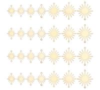 WADORN 70pcs 7 Styles Sun Charm Connectors Vintage Brass Sun Pendant Charms for Jewelry Making Sun Shaped Golden Pendants Links 13-27mm for DIY Bracelet Necklace Earring Handmade Crafts Making