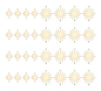 WADORN 70pcs 7 Styles Sun Charm Connectors Vintage Brass Sun Pendant Charms for Jewelry Making Suns Shaped Golden Pendants Links 13-27mm for DIY Bracelet Necklace Earring Handmade Crafts Making