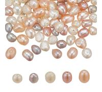WADORN 75Pcs Natural Cultured Freshwater Pearl, 5 Style 5-9mm Genuine Irregular Pearl Beads for Jewelry Making Oval Rice Loose Pearls for Bracelet Necklace Gifts DIY Crafts Supplies