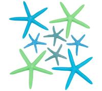 WADORN 8Pcs 4 Styles Resin Starfish Decor Set, 2.4''-4.7'' Small Artificial Starfish Decor Bulk for Crafts Green Blue Sea Stars Ornaments for Wedding Ocean Beach Coastal Party Christmas Tree Home