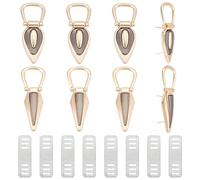WADORN 8pcs Metal Bag Chain Buckle, 2 Styles Metal Side Clip Buckle with Side Loop Purse Suspension Clasp Handbag Chain Hanger Buckles Strap Connector Buckle Hardware for DIY Purse Shoulder Making