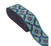 WADORN 9.8 Yards Boho Jacquard Ribbon Trim, 2" Vintage Embroidered Webbing Ribbon Classic Floral Sewing Trim Tape for DIY Sewing Crafting Home Decor Wedding Gift Wrapping (Purple)