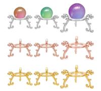 WADORN 9Pcs 6 Styles Crystal Ball Stand, Metal Sphere Display Holder Mini Lensball Base for Balls Geode Rocks Baseballs Crystal Glass and Natural Rocks Globe Display for Room Office Decor