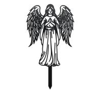 WADORN Angel Silhouette Garden Stakes Decor, Metal Angel Lovers Gifts Stakes Statues Ornaments for Yard Art Black Silhouette Yard Outside Decor for Backyard Lawn Patio Outdoor Decor, 15x8.3Inch