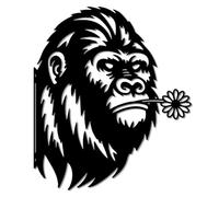 WADORN Big Foot Metal Garden Fence Art, Wild Man Farmhouse Statue Sasquatch Outdoor Decor Big Foot Silhouette Decorative BackYard Stake Metal Savage Ornament Funny Wall Decoration for Garden Patio