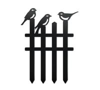 WADORN Birds Metal Decorative Garden Stakes, Funny Bird on Fence Metal Outdoor Statues Weatherproof Garden Decoration Ornament Gifts Animal Outdoor Yard Decor for Backyard Pathway Patio Lawn Walkways