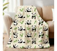WADORN Cartoon Panda & Bamboo Throw Blanket, Cozy Soft Cute Panda Throw Blanket Fuzzy 500GSM Flannel Fleece Blankets Plush Funny Pandas Lover Gifts for Office Living Room Sofa Bed Couch Chair, 59x51
