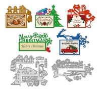 WADORN Christmas Blessing Words Cutting Cut Dies, Mixed Merry Christmas Cutting Dies Stencils Christmas Snowman Embossing Stencil Template Tool for DIY Scrapbooking Paper Card Photo Album Craft Decor