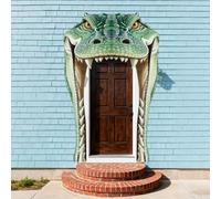 WADORN Crocodile Door Banner Decorations, Wildlife Animals Birthday Banners Porch Photo Jungle Wilderness Reptile Theme Hanging Photography Background Backdrops for Party Decors Supplies, 8.8x5.6Ft