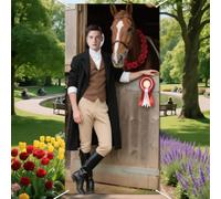WADORN Derby Party Backdrop Horse Racing Backdrops for Photography, 2.9x5.9ft Racecourse Horseracing Run for The Roses Background Banner Decoration Rose Race Party Supplies Equestrian Racetrack Props