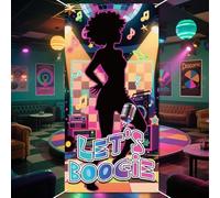 WADORN Disco 70s Theme Party Decorations Backdrop, 5.9x2.9Ft Let's Dance Banner Backdrops Back to 60s 70s 80s 90s Disco Dancing Night Photography Background for Birthday Party Decors