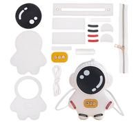 WADORN DIY Crossbody Bag Sewing Kit, PU Leather Astronaut Shaped Shoulder Bag Making Set Sewing Craft Kit for Backpack DIY Handmade Handbag Making Kits for Personalized Gifts, 9.8x6.2x2.3 Inch, White