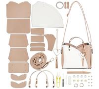 WADORN DIY Handbag Making Kit, PU Leather Handmade Satchel Handbag Making Kit Leather Handmade Crossbody Bag DIY Kit for Handmade Bag Making Craft, Wheat