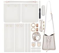WADORN DIY Imitation Leather Bucket Bag Sewing Kit, Women Tote Bag Making Set Imitation Leather Crossbody Shoulder Bag Making Material Accessories for DIY Handmade Bag, 8.6x7.8x3.9 Inch, Misty Rose