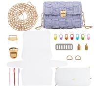WADORN DIY Knitting Crochet Bags Kit, Acrylic Yarns Weaving Bag Making Materials Blank Mesh Plastic Canvas Sheets for Embroidery Cross Stitch DIY Women Handmade Bag Making Accessories, 18x10cm