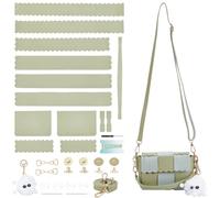 WADORN DIY PU Leather Purse Making Kit, Crossbody Shoulder Bag Making Set, Green