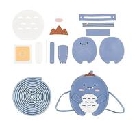 WADORN DIY Purse Sewing Kit, Blue Dinosaur Cute Animal Shoulder Bag, Handmade Gift, Easy to Sew, Small & Exquisite, Includes Needle & Wire