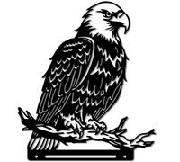 WADORN Eagle Metal Garden Yard Art Decor, Bird on Branch Iron Decorative Garden Stakes Wild Animal Black Silhouette Outdoor Fence Decor for Tree Wall Ornaments Yard Art Outdoor Decor Garden Decor