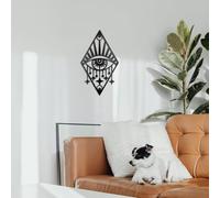 WADORN Evil Eye Metal Wall Art Decor, Goth Boho Styles Silhouette Sculpture Wall Decor Diamond Frame Modern Metal Ornament Hanging Sign for Home Bedroom Living Room Garden Office Decor, 8.7x14.9 Inch