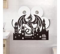 WADORN Flying Dragon Metal Toilet Paper Holder, Gothic Dragon Decorative Toilet Paper Storage for Extra 8 Rolls Funny Freestanding Animal Decor Paper Roll Organizer for Farmhouse Bathroom Cabinet