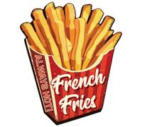 WADORN French Fries Vintage Metal Tin Sign, 11x13.4 Inch Chic Fast Food Funny Metal Sign Delicious French Fries Wall Art Poster Plaque for Home Restaurant Coffee Cottage Food Store Snack Bar
