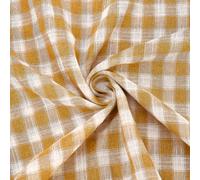 WADORN Gingham Polyester Fabric Cut By The Yard, 2M Lx1.45M Checkered Plaid Vintage Sewing Fabric Simple Soft No Stretch for DIY Cloth Sewing Quilting Patchwork Cushion Apparel Craft (Dark Goldenrod)