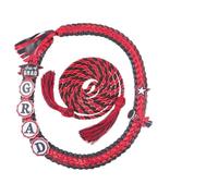 WADORN Graduation Lei Class of 2026 Grad Ribbon Handmade Double Braided Honor Cords Red Black Graduation Ribbon Necklace 52.8in for College Senior Night Party University Ceremony Congratulation Gifts