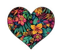 WADORN Heart Flower Metal Tin Sign, Mexican Style Home Wall Decor Poster Vintage Heart Pattern Poster Hanging Wall Signs Decoration for Farmhouse Garden Porch Pantry Balcony Home Decor, 10.6x9.4 Inch