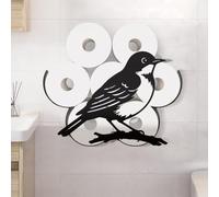 WADORN Little Bird Metal Toilet Paper Holder for Extra 8 Rolls, Black Animals Toilet Tissue Storage Decorative Toilets Paper Rolls Organizer Wall Mounted for Bathrooms Home Office