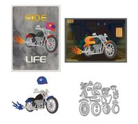WADORN Metal Motorcycle Cutting Dies, Cool Motorcycle Carbon Steel Die Cut Stencils Metal Cutting Dies Stencil Template Mould for DIY Scrapbook for DIY Scrapbook Album Paper Card Craft Decoration