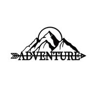 WADORN Metal Mountains Wall Art Decor, Mountains Adventure Metal Wall Art Hanging Decor Signs Adventure Word Wall Sculpture Statues Decor for Home Bedroom Bathroom Office, 6.6x14.9 Inch