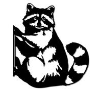 WADORN Metal Raccoon Garden Fence Decor, Raccoon Silhouette Decorative Farmhouse Statue Backard Wall Decor Cute Animal Yard Art Garden Stake for Yard Patio Park Home Outdoor