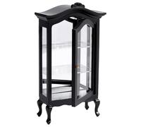 WADORN Miniature Dollhouse 1:12 Scale Display Shelf, Wooden Mini Dollhouse Furniture Cabinet Simple Bookshelf Display Stand for Dollhouses Furniture Decoration Accessories, Black
