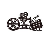 WADORN Movie Reel Metal Wall Art Decor, Abstract Antique Theater Wall Art Black Movie Decorative Hanging Film Reel Decor for Home Office Bedroom Study Room Bar Club Studio, 11.8x6.3 Inch