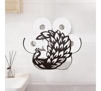 WADORN Peacock Toilet Tissue Roll Holder, Metal Peacock Animal Wall Mounted Toilet Paper Storage for Extra 8 Rolls Funny Animal Toilet Paper Organizer Toilet Paper Roll Holder for Bathroom Home Décor