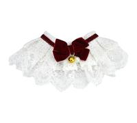 WADORN Pet Bib Collar, Adjustable Strap Vintage Laces Bowknot Bibs Collar Cute White Lace Dog Cats Bib Scarf Collar Pet Bandana Costume for Cats Dogs Puppy kitten Dress up Accessories, Dark Red