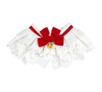 WADORN Pet Bib Collar, Adjustable Strap Vintage Laces Bowknot Bibs Collar Cute White Lace Dog Cats Bib Scarf Collar Pet Bandana Costume for Cats Dogs Puppy kitten Dress up Accessories, Red