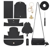 WADORN PU Leather Crossbody Making Kit, DIY Handmade Bag Sewing Accessories for DIY Purse Making Shoulder Bag Stitched Making Materials Set for Woman Birthday Holiday DIY Craft, Black