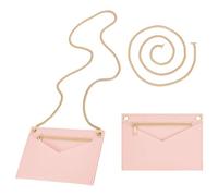 WADORN Purse Felt Insert Organizer with Gold Chain, 6.25x 8.62 Inch Felt Handbag Insert Liner with Eyelet for Handbag Rectangle Purse Organizer Insert Conversion Kit for Crossbody Clutch Wallet, Pink