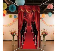 WADORN Red Carpet Backdrop Party Decoration, 2.9x5.9 Ft Red Curtain Paparazzi Phtography Background Banner Movie Star Event Celebrity Photography Backdrop for Graduation Prom Party Supplies