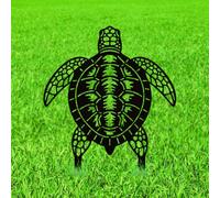 WADORN Sea Turtle Metal Decorative Garden Stakes, Black Turtles Outdoor Statues Silhouette Funny Turtle Lover Gifts Stakes Ornaments for All Season Home Yard Art Garden Patio Backyard Lawn Decoration