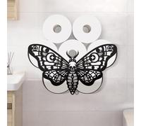 WADORN Skull Moth Metal Toilet Paper Holder, Skeleton Butterfly Decorative Toilet Paper Storage for Extra 8 Rolls Funny Freestanding Vintage Decor Paper Roll Organizer for Farmhouse Bathroom Cabinet