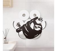WADORN Sloth Toilet Tissue Roll Holder, Metal Sloth Animal Wall Mounted Toilet Paper Storage for Extra 8 Rolls Funny Animal Toilet Paper Organizer Toilet Paper Roll Holder for Bathroom Home Décor