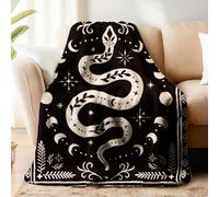 WADORN Snake Throw Blanket, Gothic Moon Phase Throw Blankets Boho Divination Witchy Fuzzy Soft Flannel Fleece Blanket Gifts for Office Bedroom Holiday Home Living Room Sofa Bed Couch, 50''x60''
