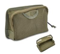 WADORN Tactical Mesh Pouch with Zipper, Modular Insert Panel Organizer Multi-Purpose EDC Utility Storage Pocket with Hook Loop Fasteners for Backpack Bag Cables Travel Stationery Office Supplies