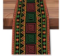 WADORN Traditional African Table Runner, 13x72 Inch Vintage African Geometric Kitchen Dining Table Decoration Vintage Abstract Tribes Patterns Tables Runners for Home Kitchen Farmhouse Holiday Party