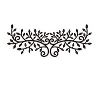 WADORN Tree Leaf Metal Wall Art Decor, Scroll Vine Over Art Wall Sculpture Decor Tree Branch Border Line Ornament Hanging Sign for Office Bedroom Living Room Bathroom Garden Outdoor, 11.8x4.5 Inch